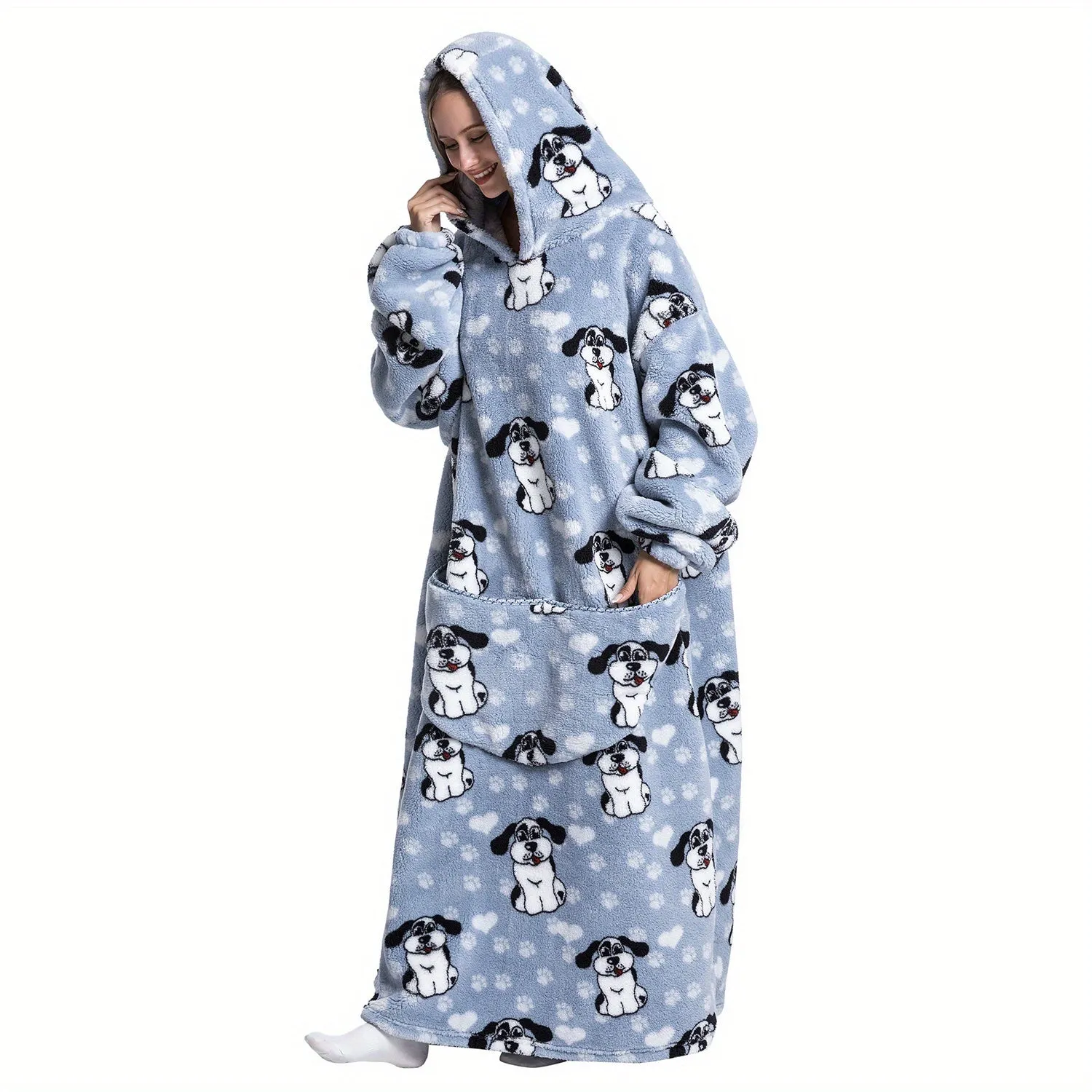 1pc Ultra Cozy Oversized Sherpa Fleece Hooded Blanket Sweatshirt - Soft, Warm, Wearable, and Lightweight - Perfect Gift for Women, Men, and Adults, Ideal for Halloween Decor and Cold Winter Nights