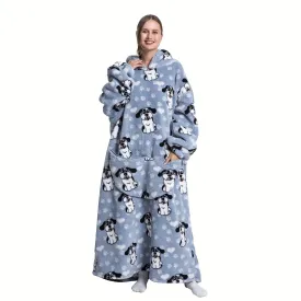 1pc Ultra Cozy Oversized Sherpa Fleece Hooded Blanket Sweatshirt - Soft, Warm, Wearable, and Lightweight - Perfect Gift for Women, Men, and Adults, Ideal for Halloween Decor and Cold Winter Nights