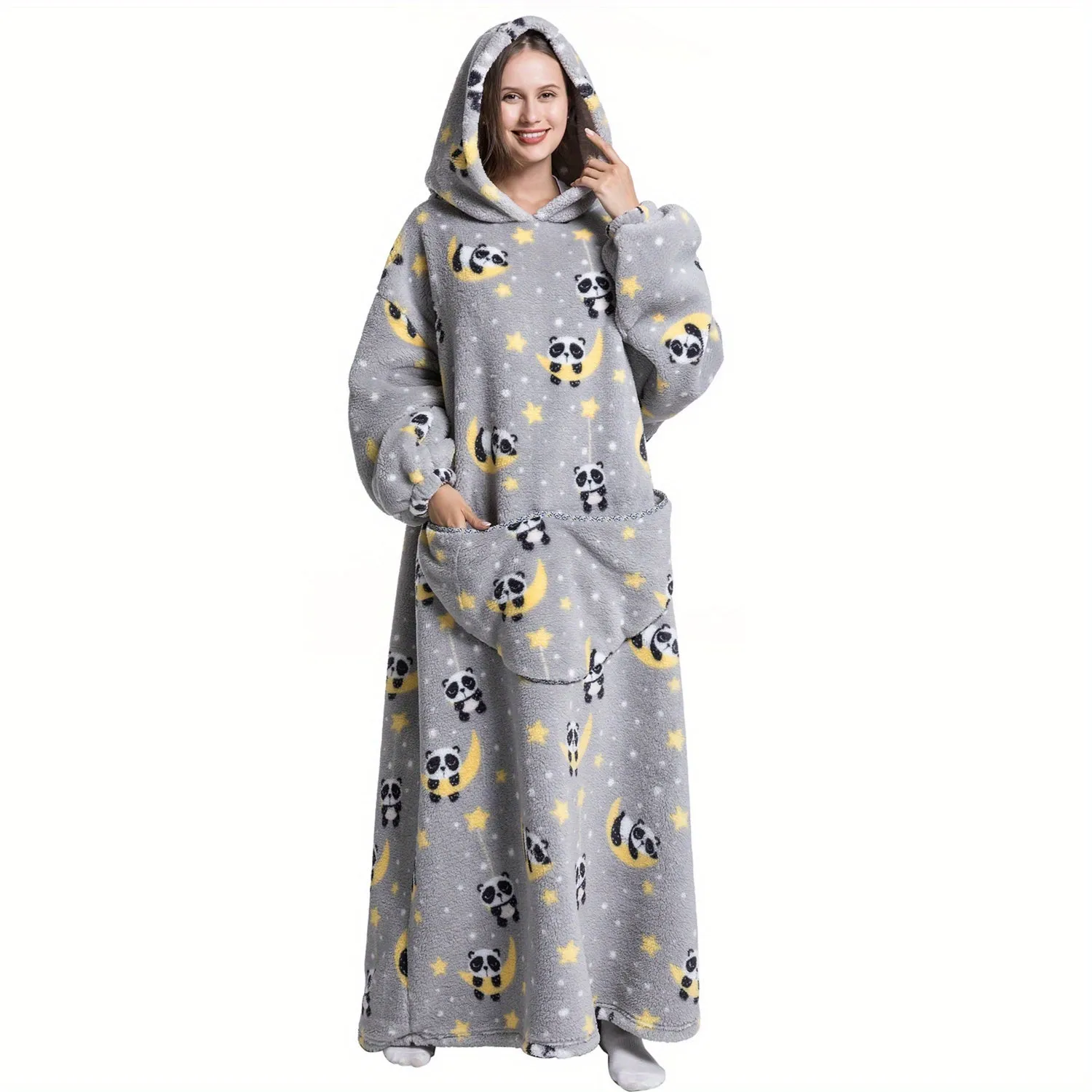 1pc Ultra Cozy Oversized Sherpa Fleece Hooded Blanket Sweatshirt - Soft, Warm, Wearable, and Lightweight - Perfect Gift for Women, Men, and Adults, Ideal for Halloween Decor and Cold Winter Nights