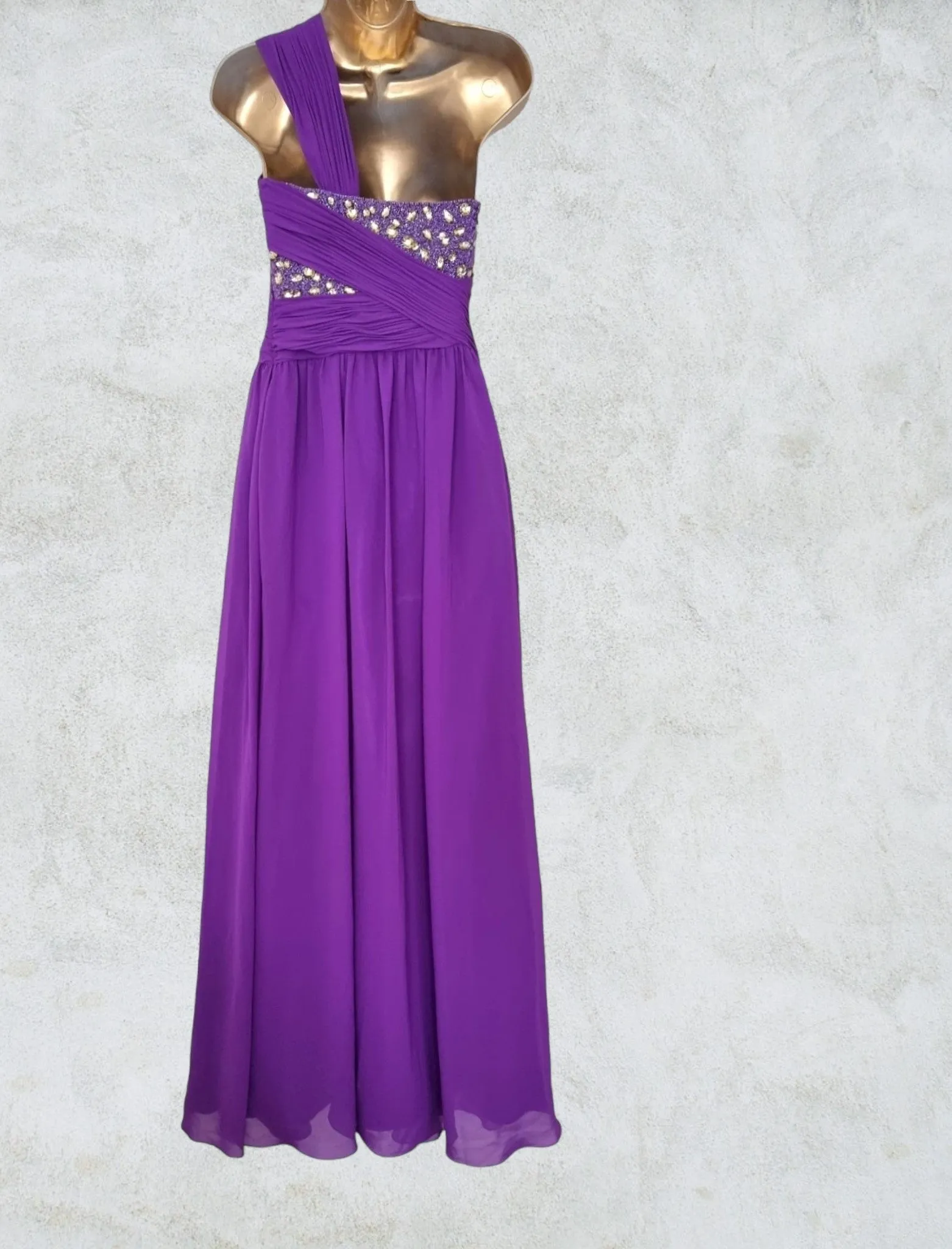 Amore Women’s Purple Long Special Occasion Prom Dress UK 8 US 4 EU 36