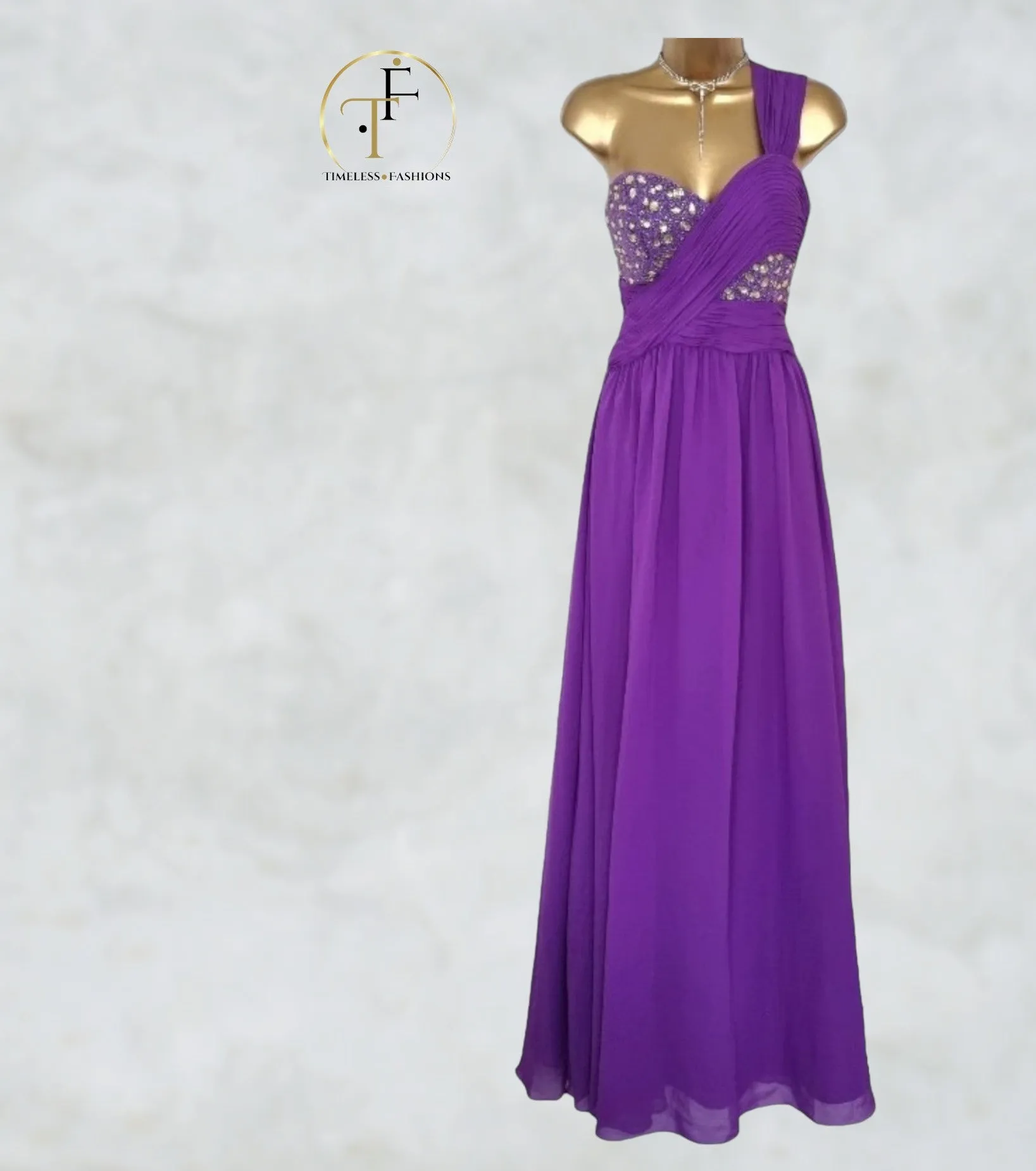 Amore Women’s Purple Long Special Occasion Prom Dress UK 8 US 4 EU 36