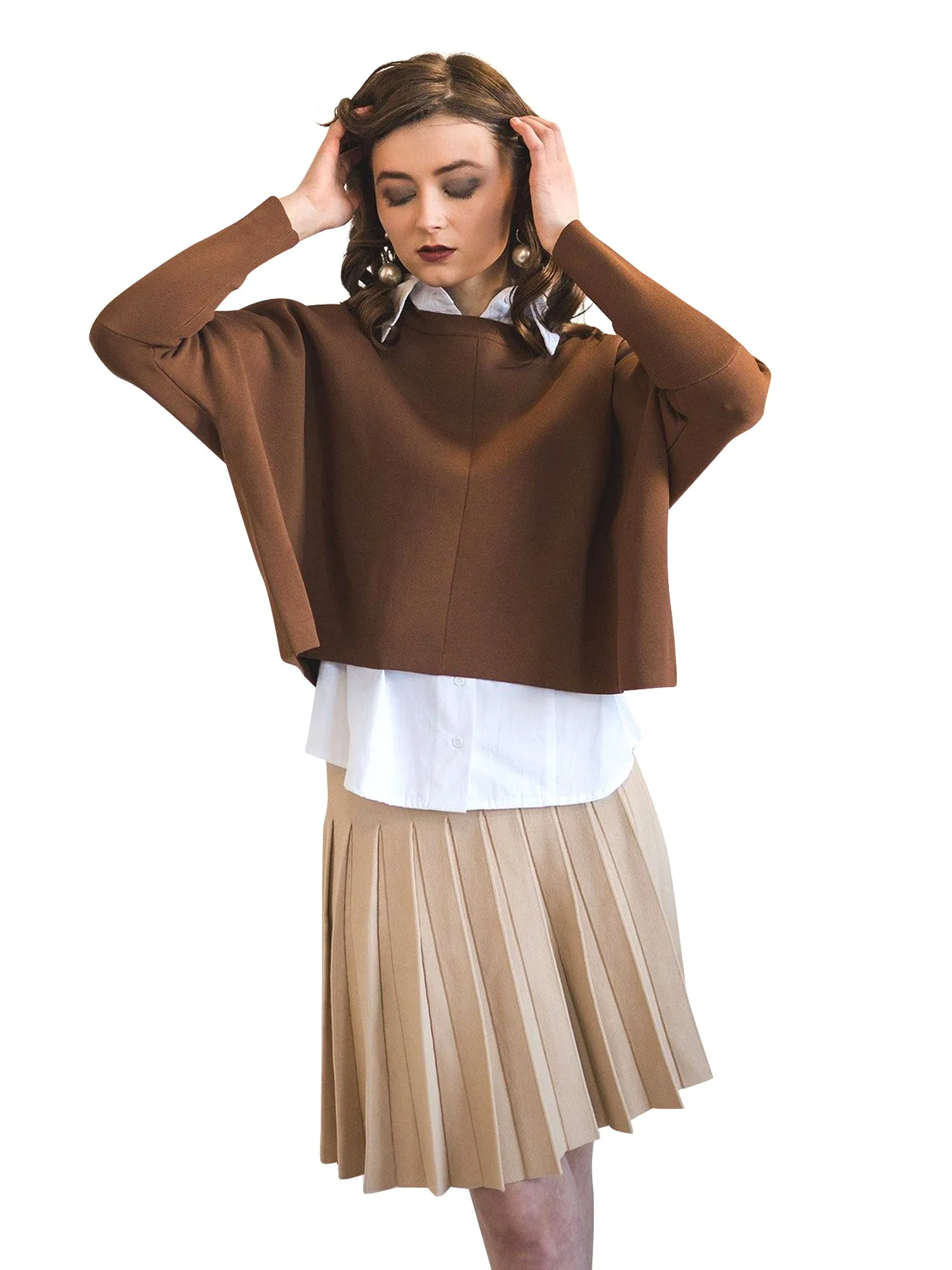 Apparalel Knit Pleat Infinity Skirt