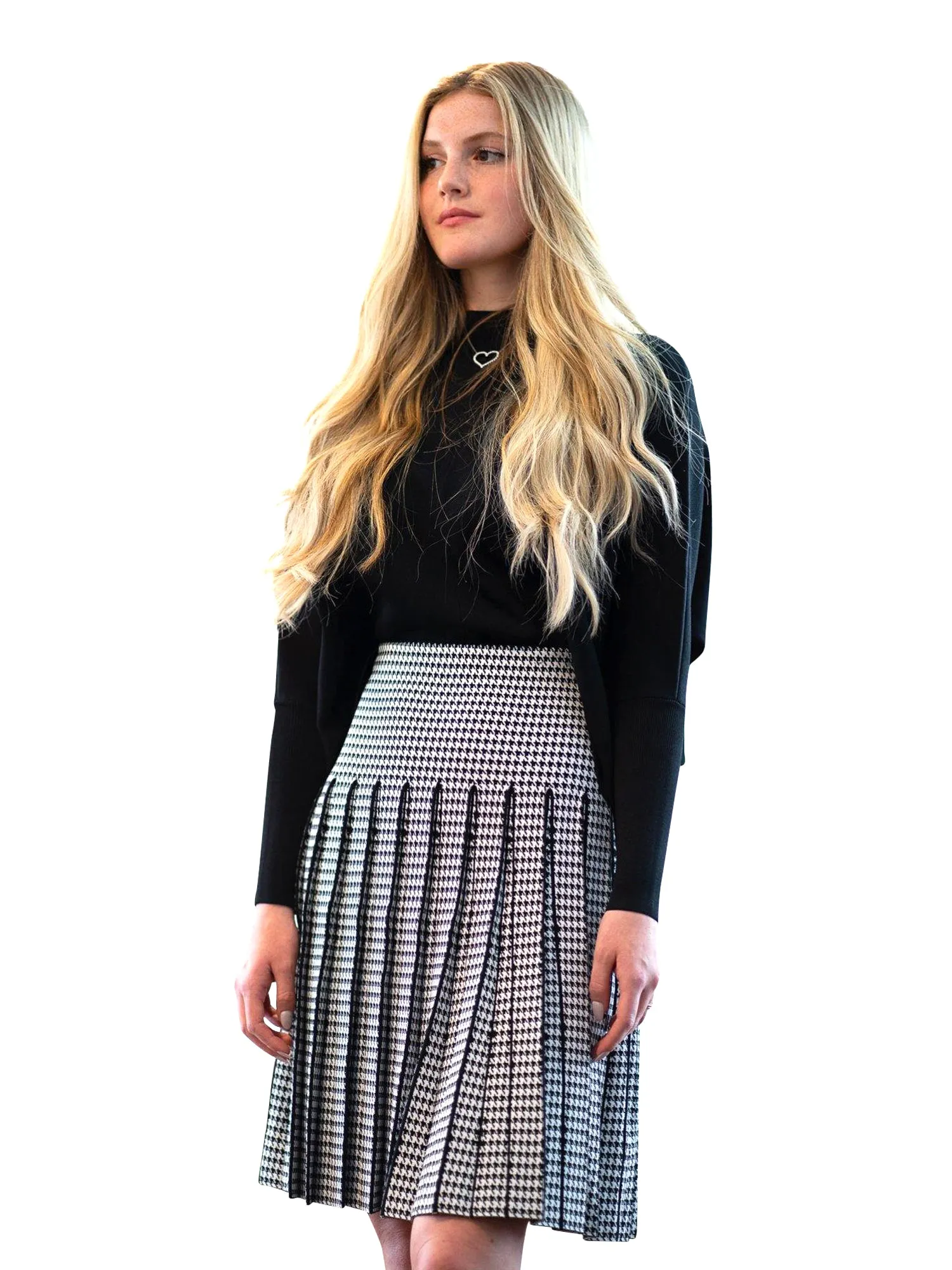 Apparalel Knit Pleat Infinity Skirt