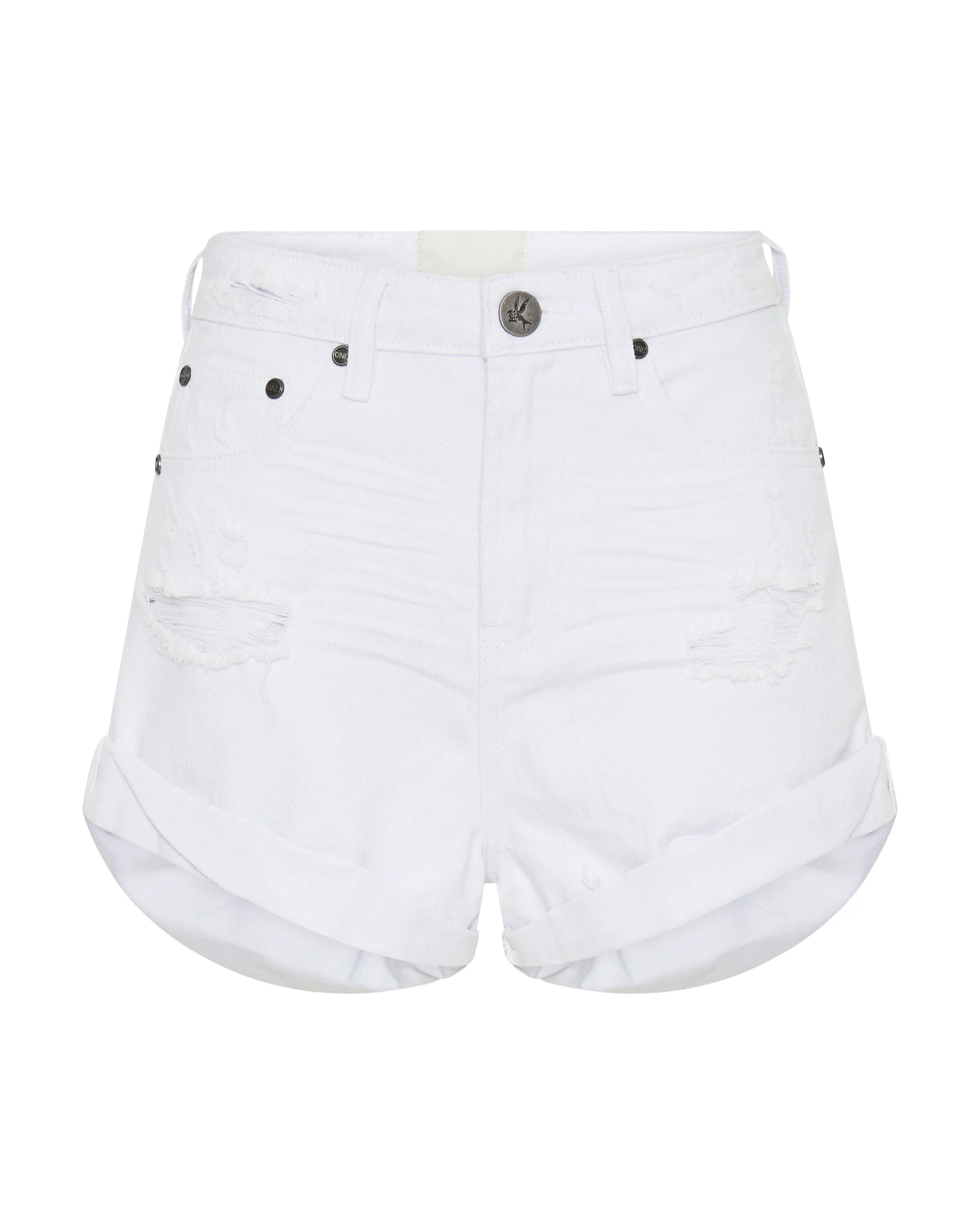 Bandits High Waisted Denim Shorts Fresh White