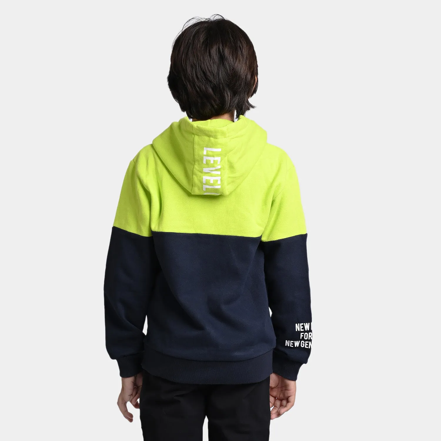 Boys Fleece Knitted Jacket New Gen-NAVY