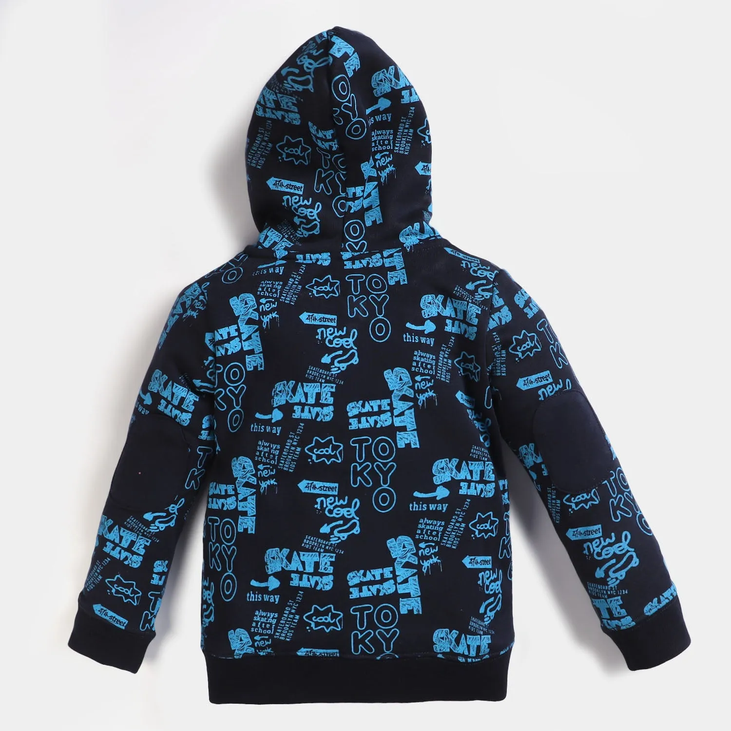 Boys Fleece Knitted Jacket Skate-NAVY