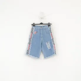 C&A Jinglers Women 27 36 S Shorts Blue Cotton Capri Denim Vintage Pants