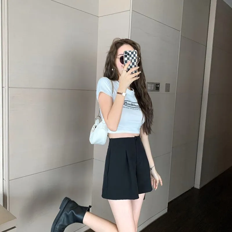 Casual Loose Fit Wide-Leg Slimming High-Waisted Shorts