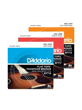 D'Addario Flat Tops Phosphor Bronze