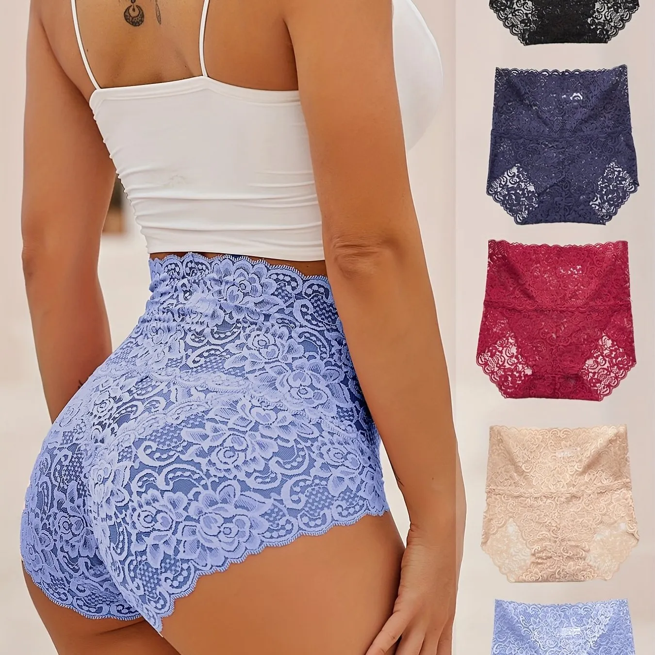 Delicate Lace Briefs for Women  5 Pack of Breathable Panties