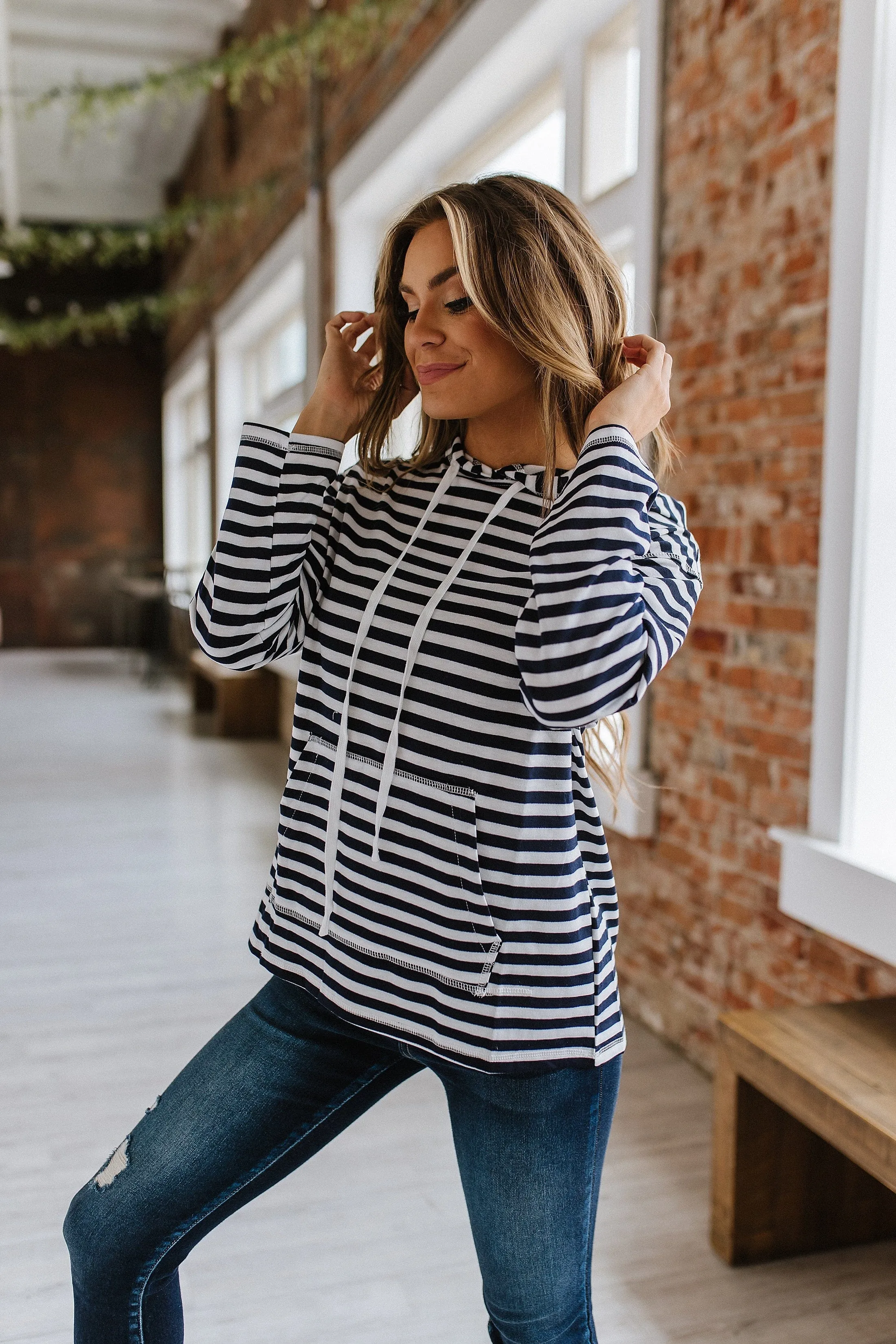 Demi Stripe Drawstring Hoodie | S-XL | PRE ORDER