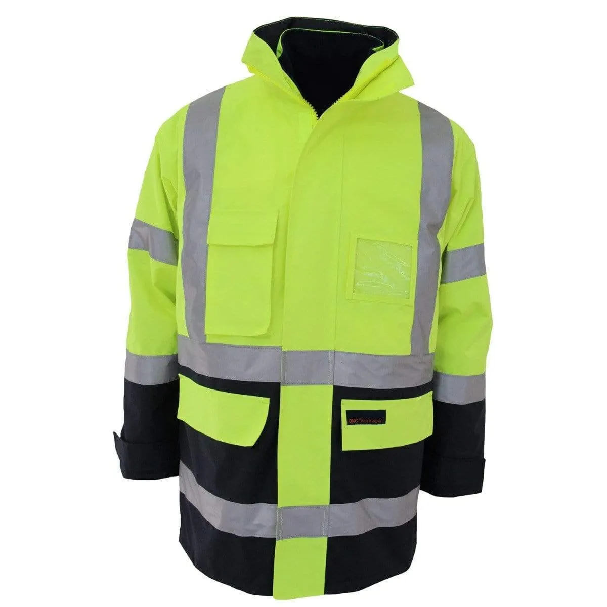 Dnc Workwear Hi-vis "H" Pattern 2t Bio-motion Tape 6-in-1 Jacket - 3964