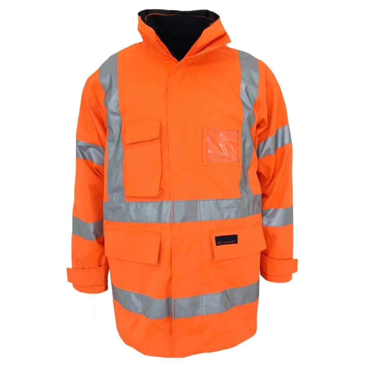 Dnc Workwear Hi-vis "X" Back 6-in-1 Rain Jacket Bio-motion Tape - 3797