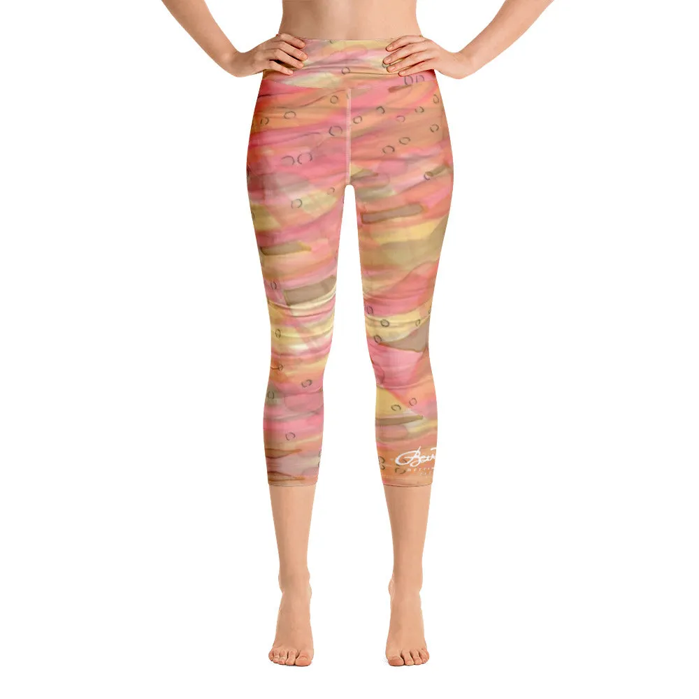 Dreamy Floral Yoga Capri Leggings