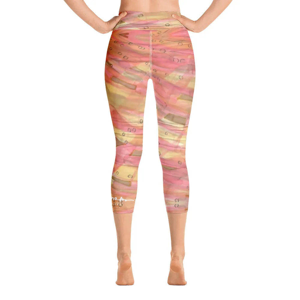 Dreamy Floral Yoga Capri Leggings