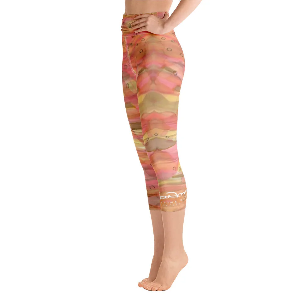 Dreamy Floral Yoga Capri Leggings