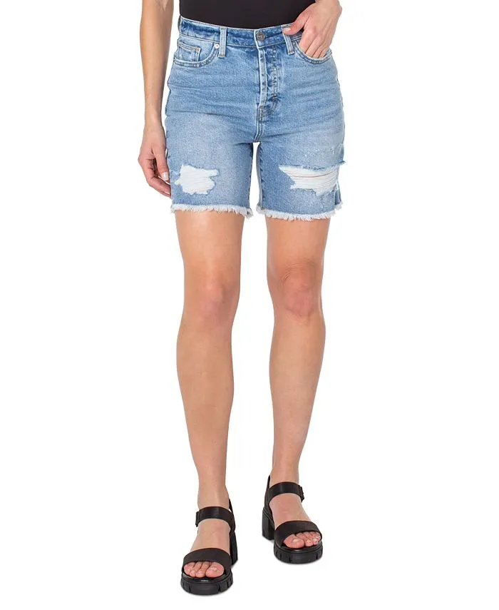 Earnest Sewn Women's Cutoff Distressed Denim Shorts Blue