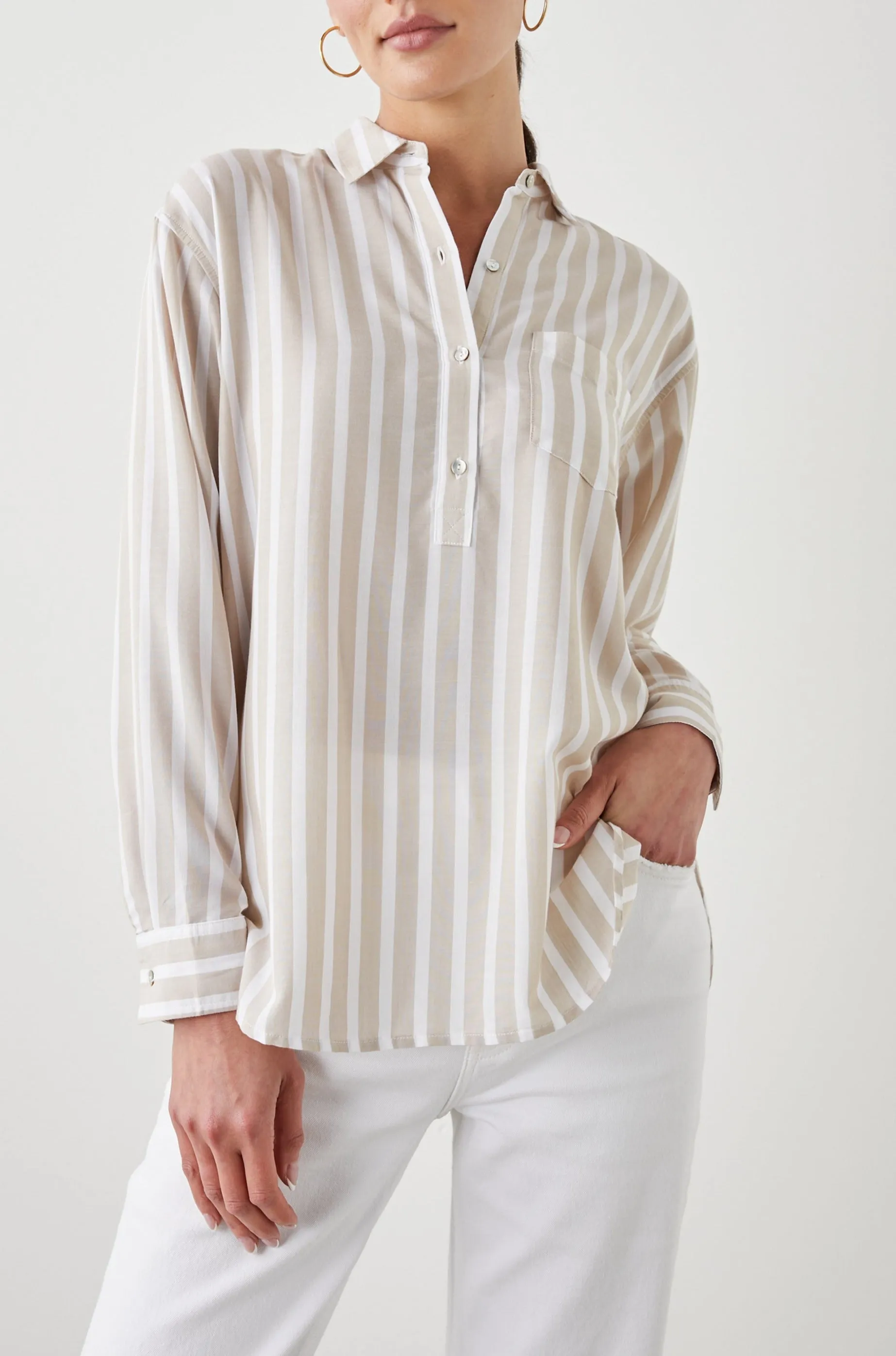 ELLE SHIRT - NATURAL STRIPE