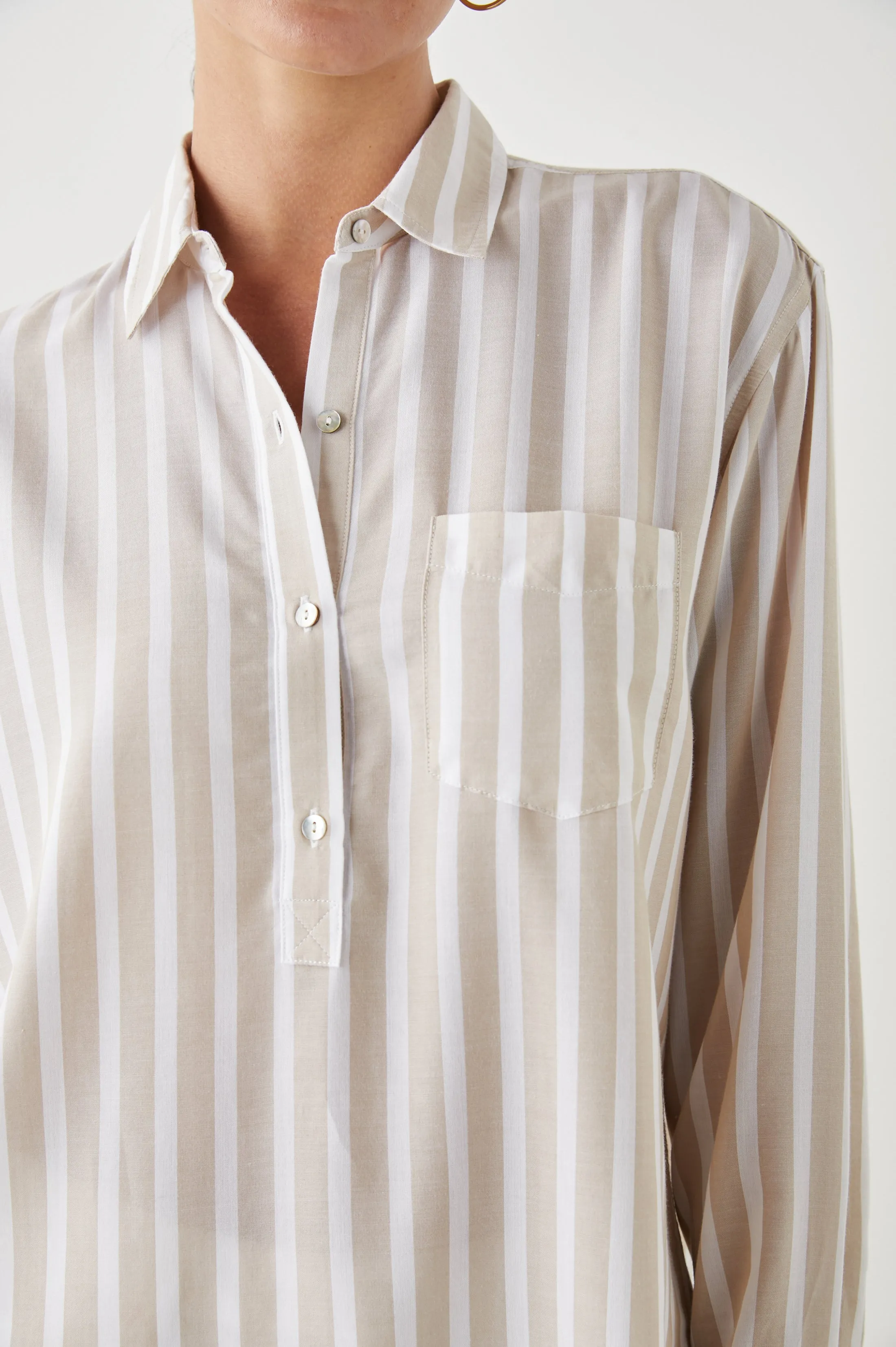 ELLE SHIRT - NATURAL STRIPE