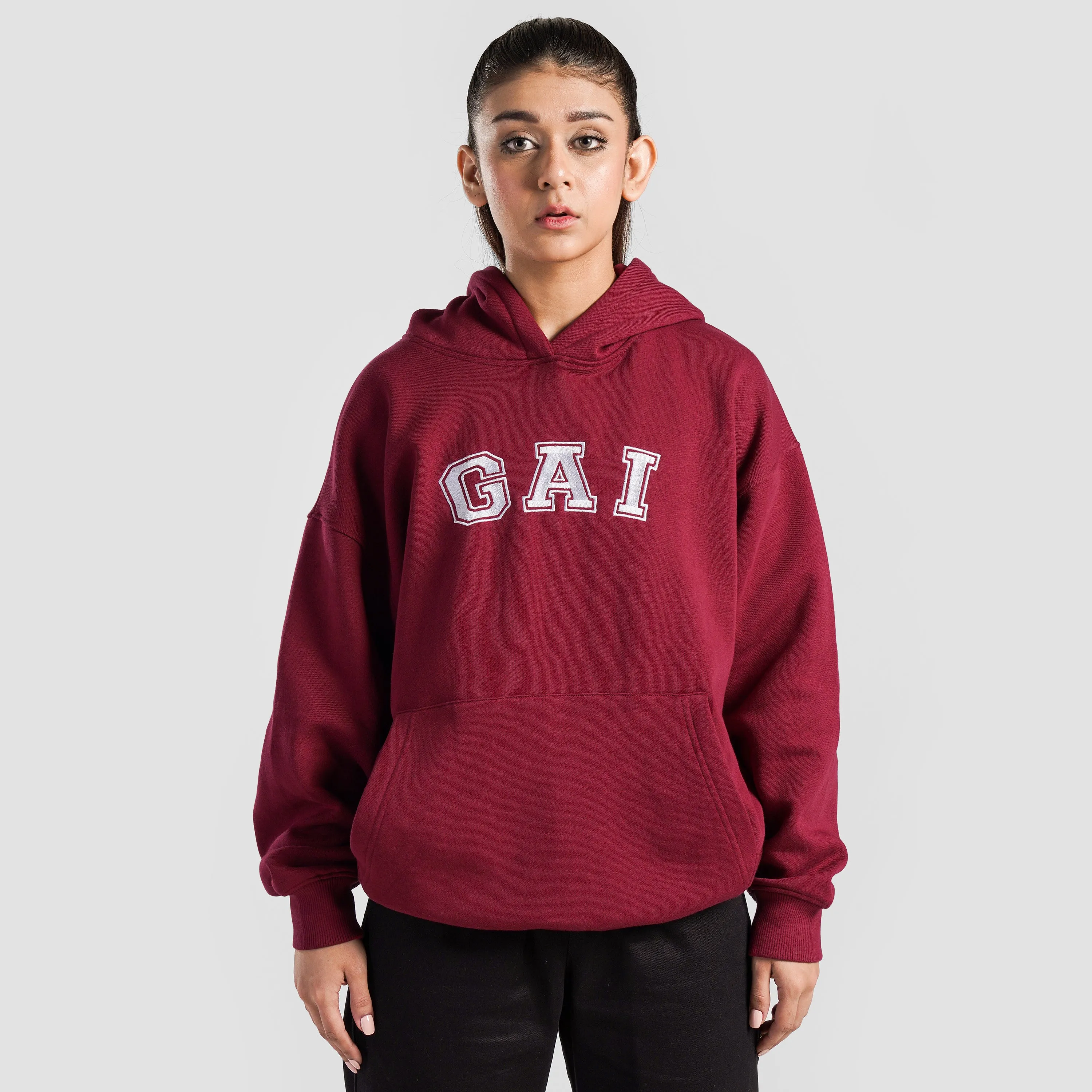 GA-I Essence Oversized Hoodie (Maroon)