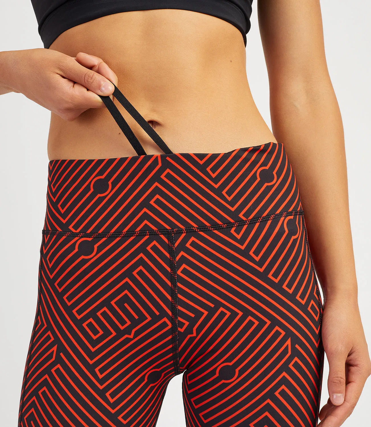 Georgia Capri Leggings - Black/Flame Print