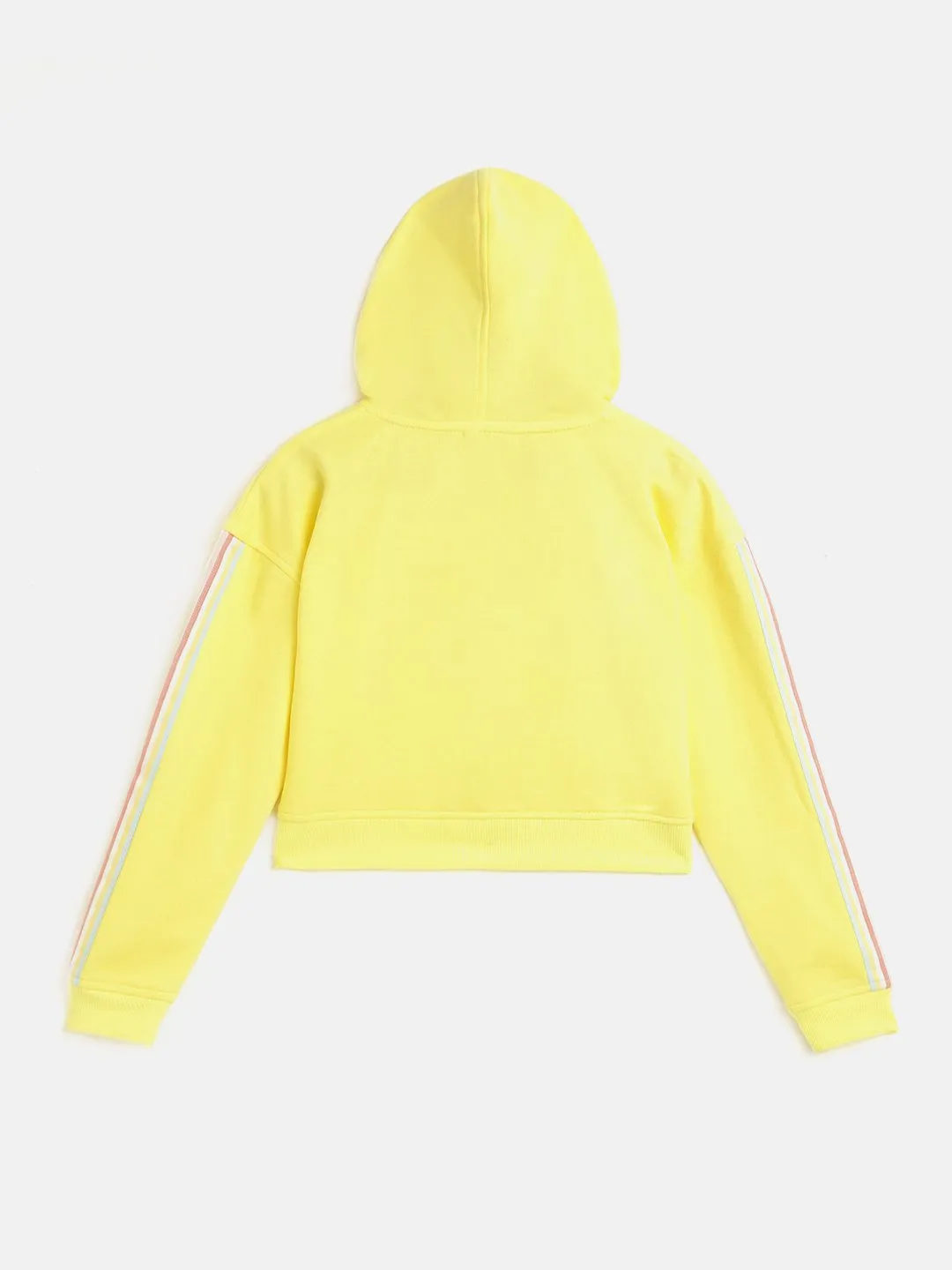 Girls Yellow Front Zipper Bomber Jacket