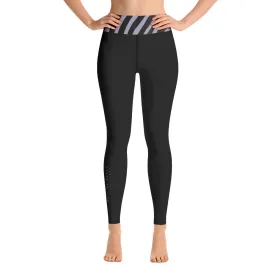 Grey Zebra Trim Yoga Leggings