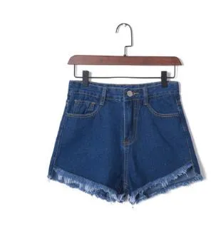 High Waist Stretchable Denim Shorts