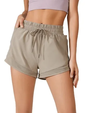 High-Waisted Yoga Shorts for Women with Tummy Control Drawstring - SF1376