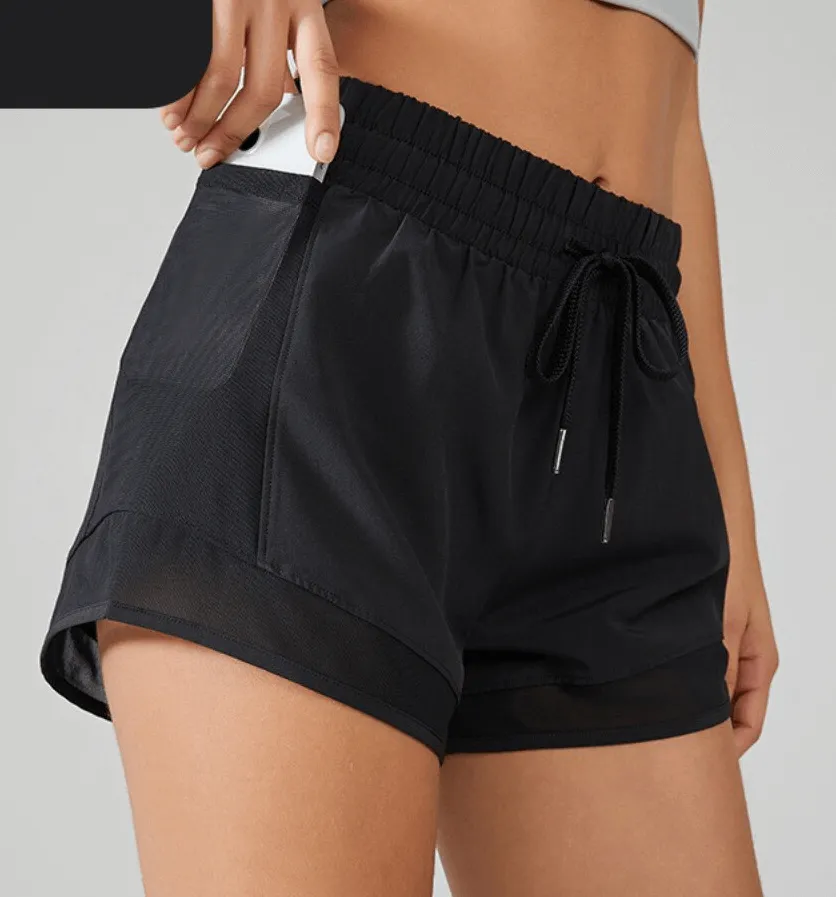 High-Waisted Yoga Shorts for Women with Tummy Control Drawstring - SF1376