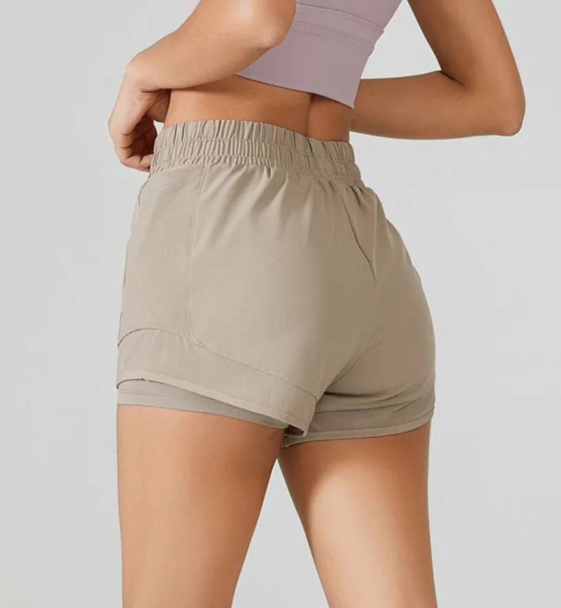 High-Waisted Yoga Shorts for Women with Tummy Control Drawstring - SF1376