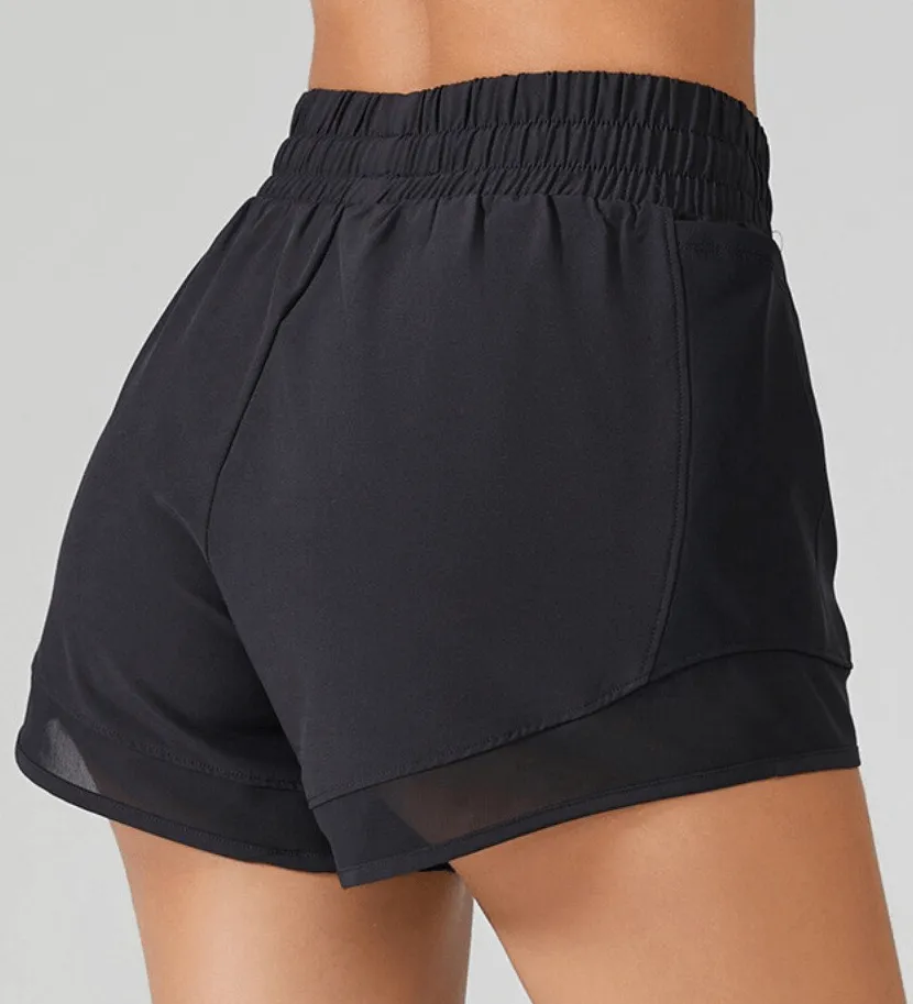 High-Waisted Yoga Shorts for Women with Tummy Control Drawstring - SF1376