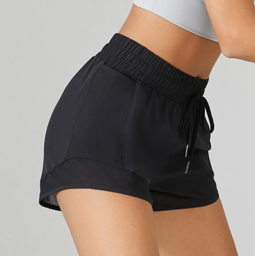 High-Waisted Yoga Shorts for Women with Tummy Control Drawstring - SF1376