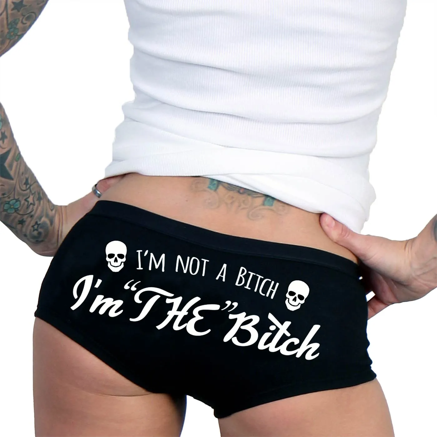 Hot Leathers PTB7439 I'm "THE" Bitch Ladies Boy Shorts