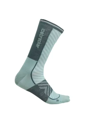 Icebreaker Merino Blend Run  Ultralight Crew Socks (Men's) Cloud Ray/Fathom Green