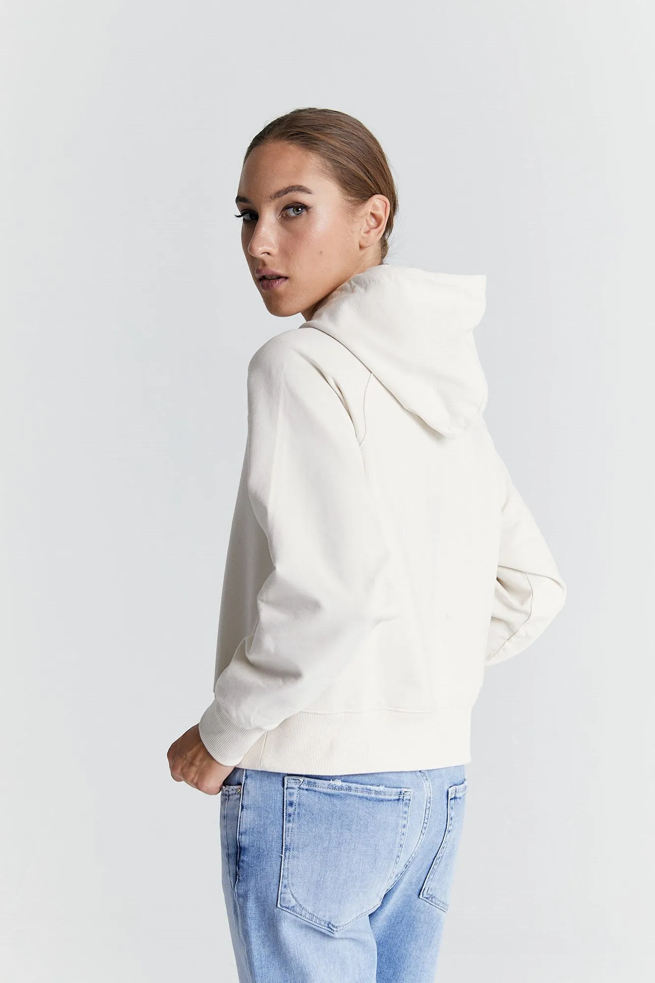 Janice Long Sleeve Hoodie Off White