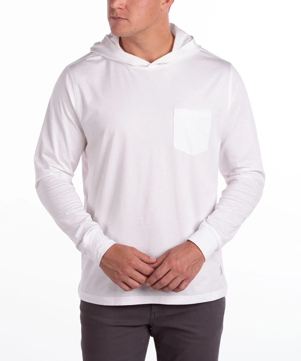 Liquid Stretch Cotton Long-Sleeve Hoodie