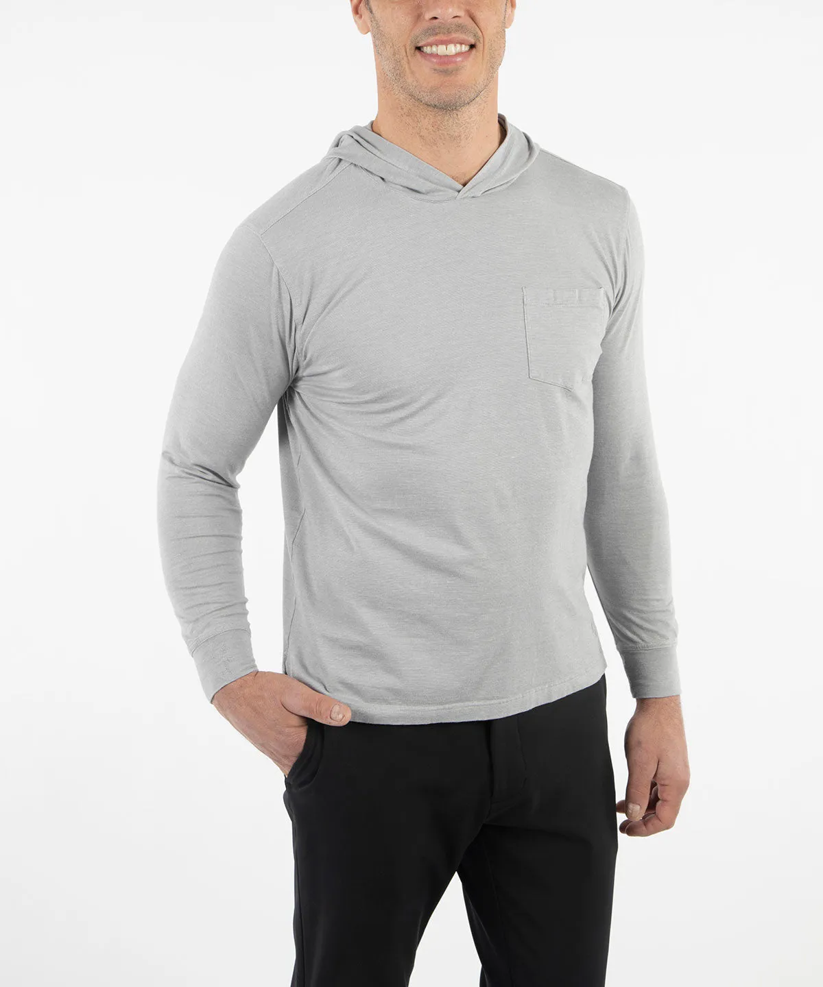 Liquid Stretch Cotton Long-Sleeve Hoodie