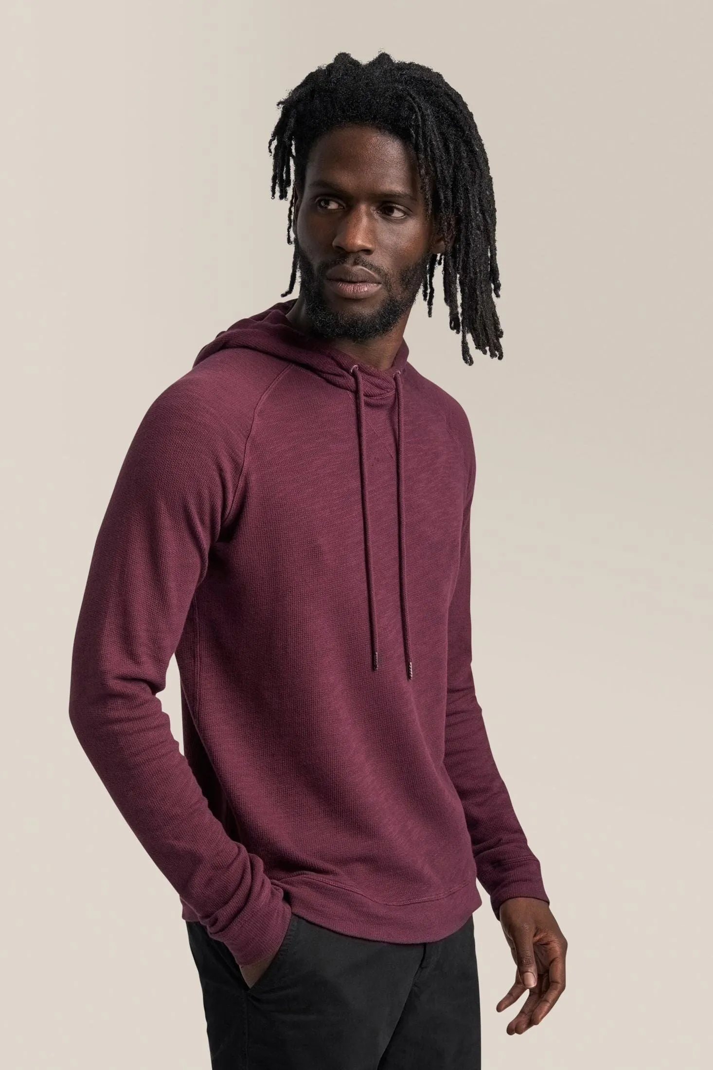 Long Sleeve Hoodie | Natural Marled French Terry