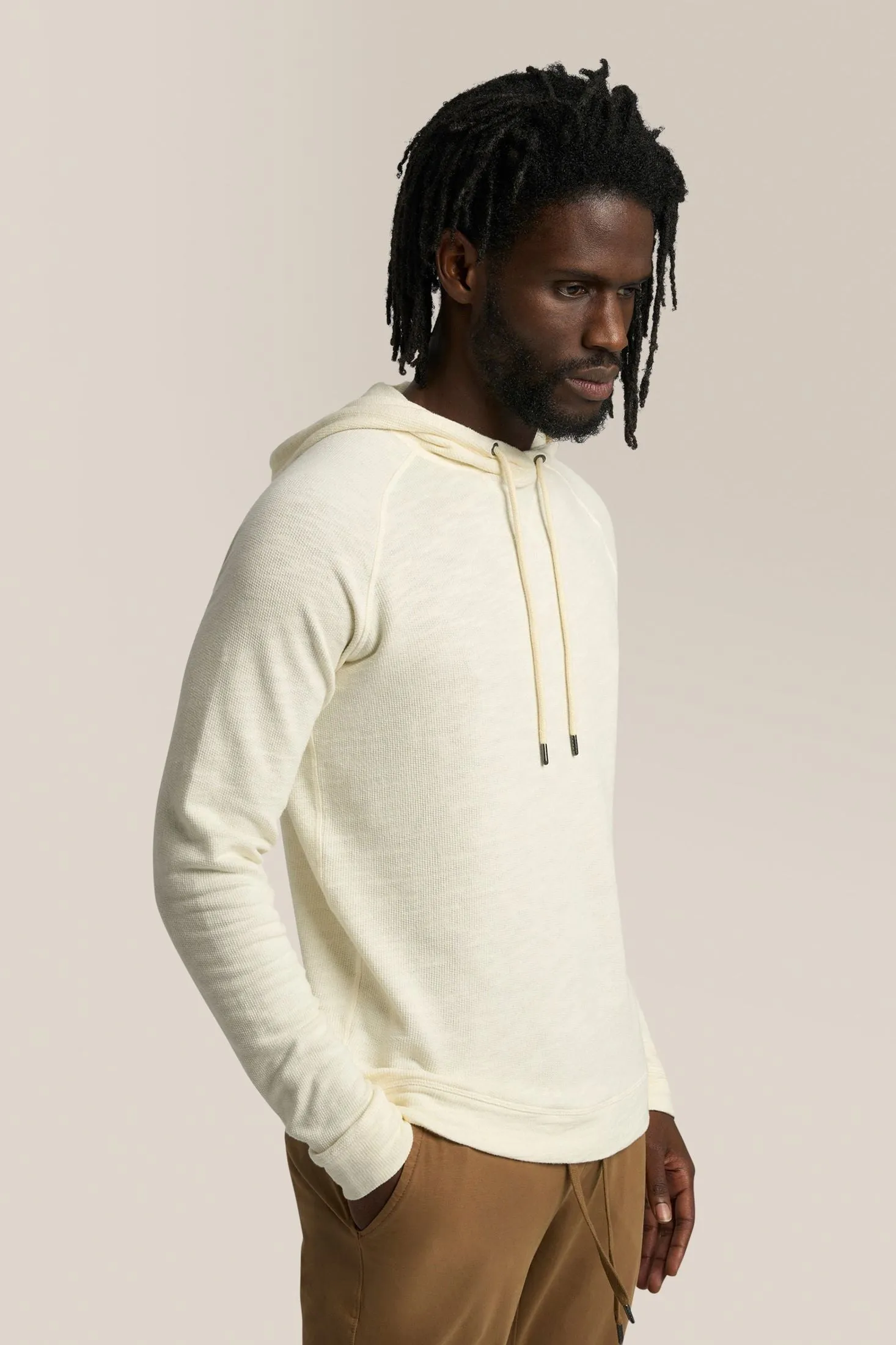 Long Sleeve Hoodie | Natural Marled French Terry