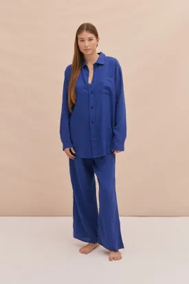 Lounge Trouser Lazuli Cobalt Blue Linen