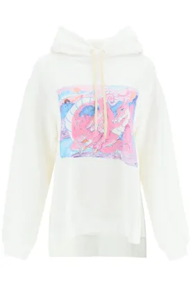 Marni pink dragon print oversized hoodie