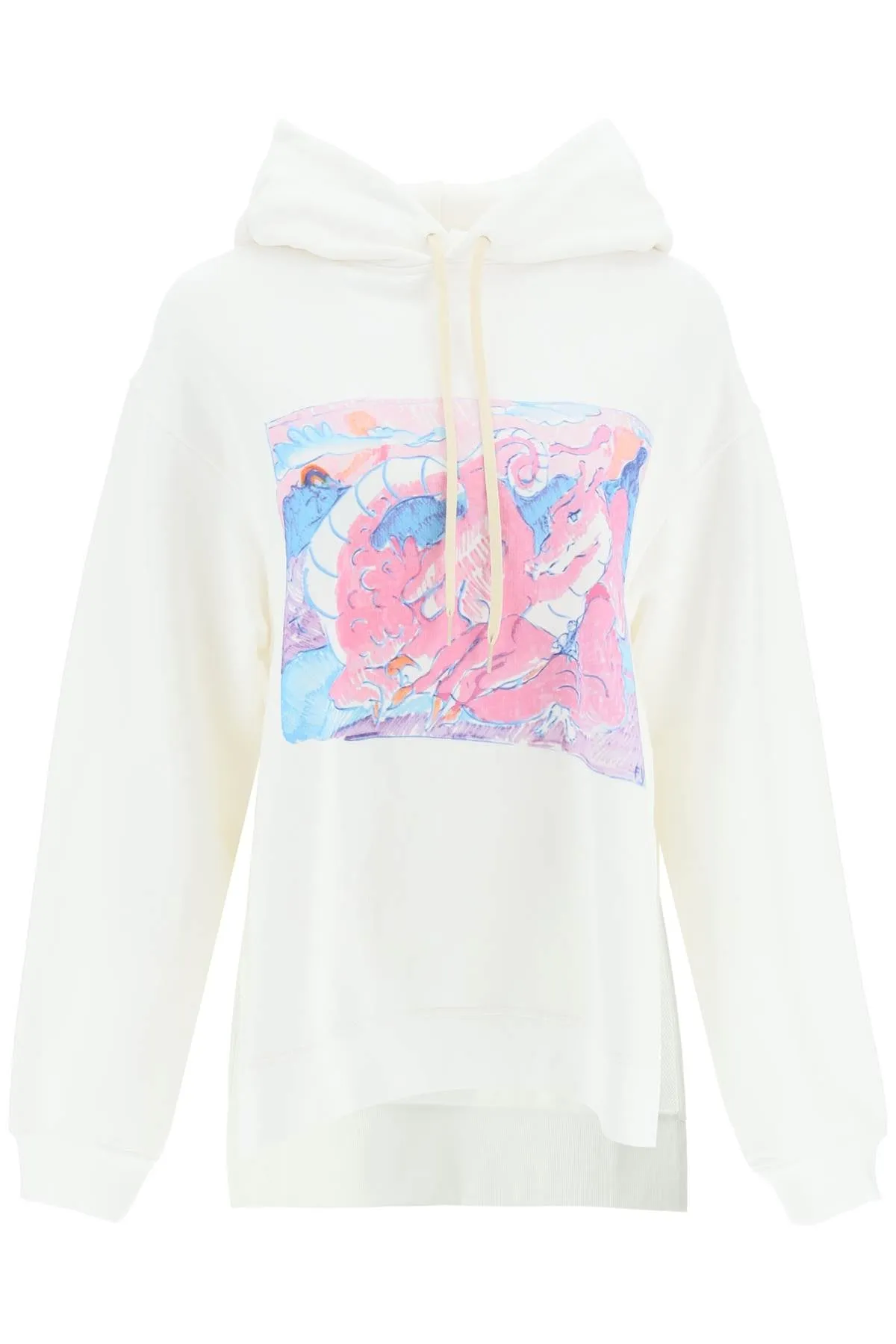 Marni pink dragon print oversized hoodie