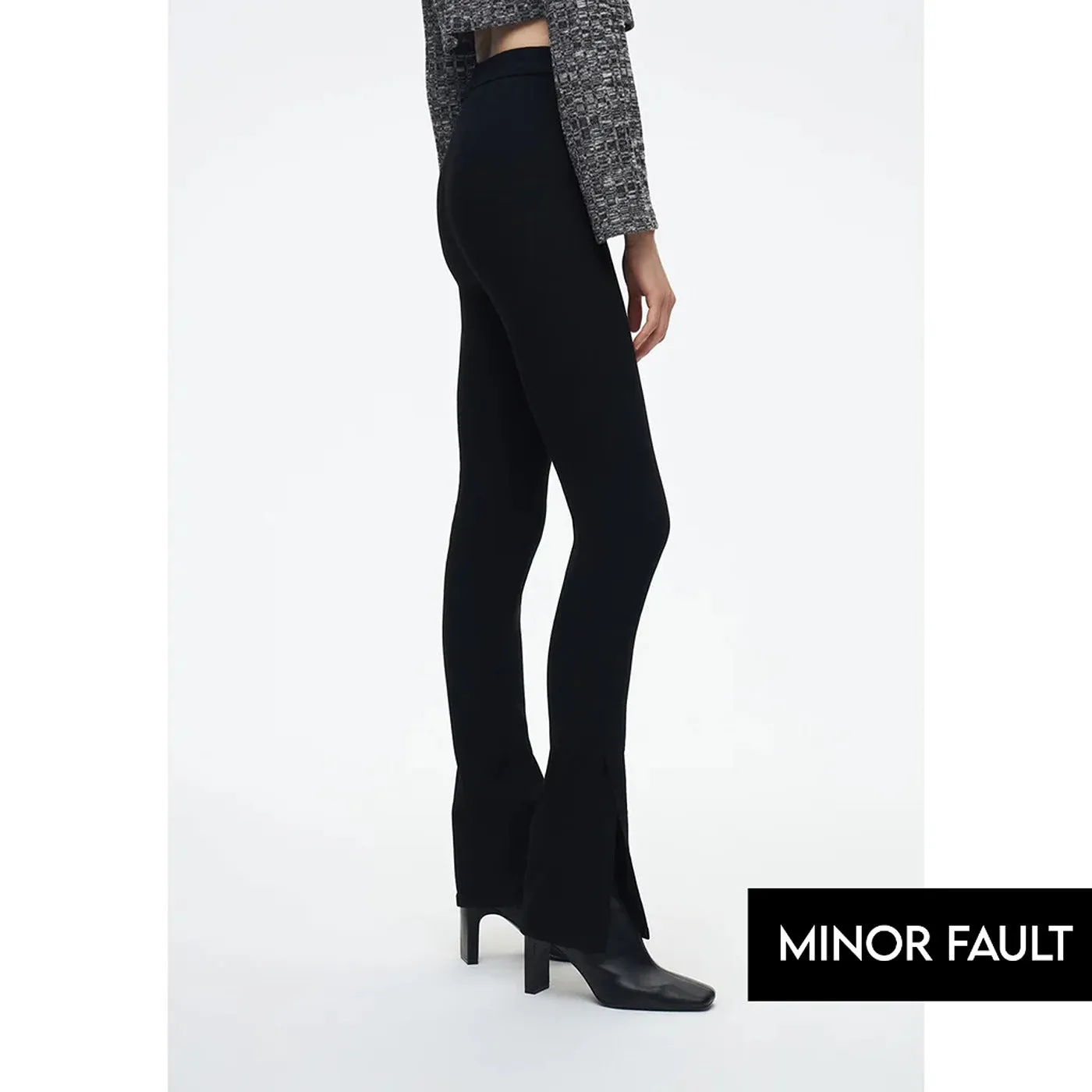 (Minor Fault) Black High Rise Contour Leggings with Slits