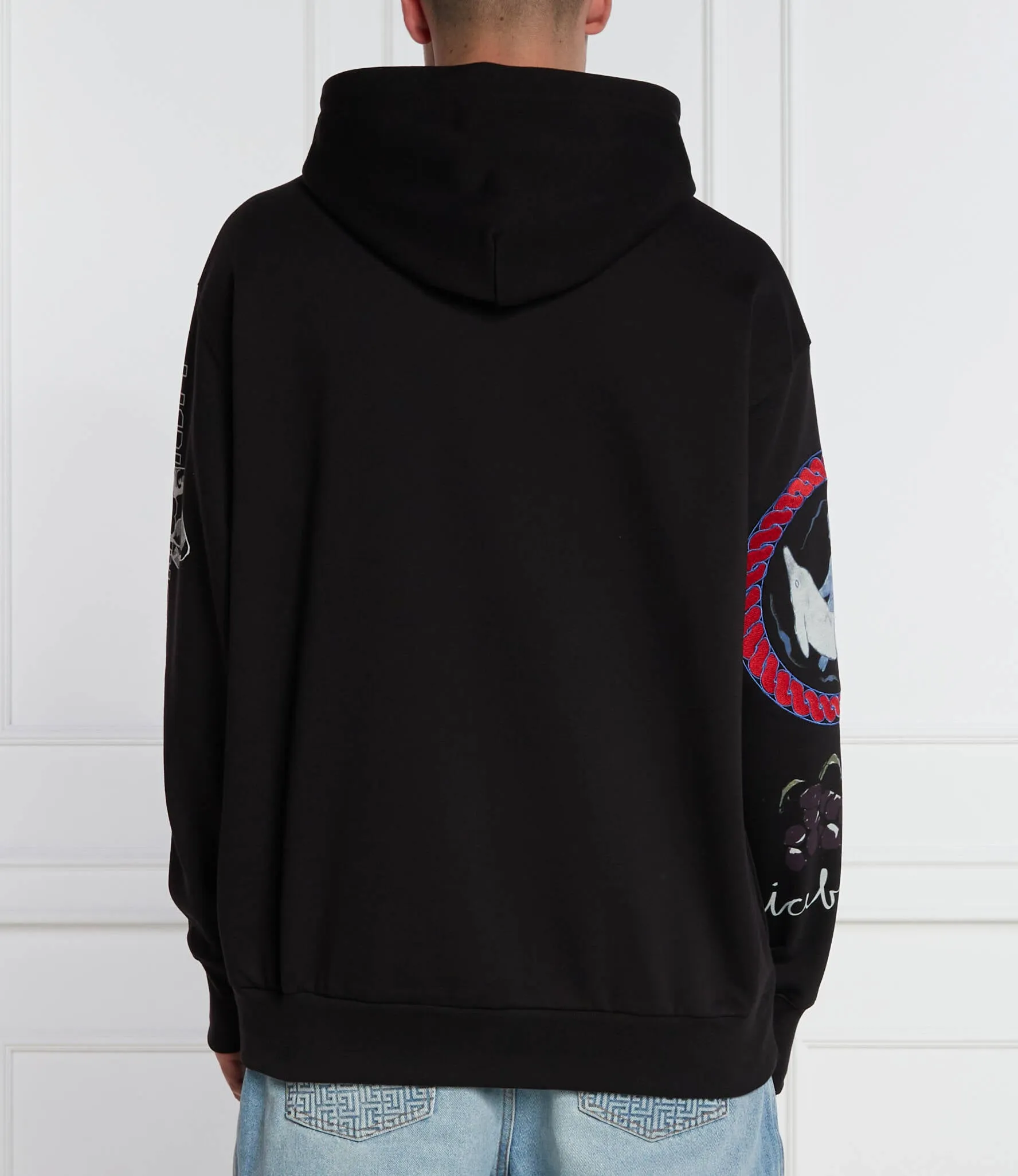 Neptune God Print Pullover Hoody (Black) - I24E09763179000