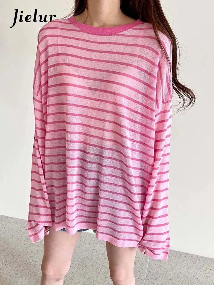 O-Neck Long Sleeve Striped Women T-Shirt Korean T Shirt Women Clothes Summer Autumn Tee Shirt Femme Ladies Tops