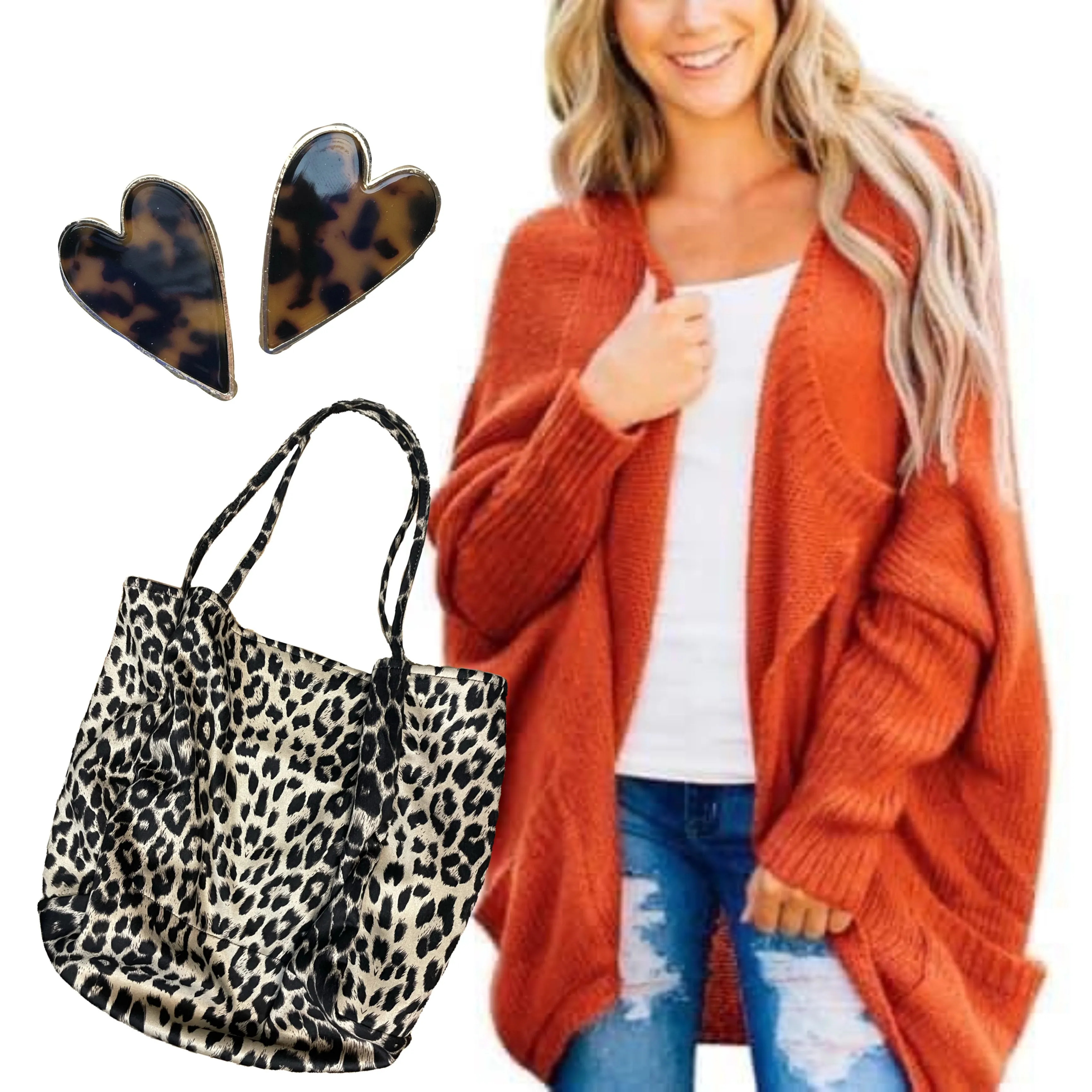 Orange Stacy Cardigan