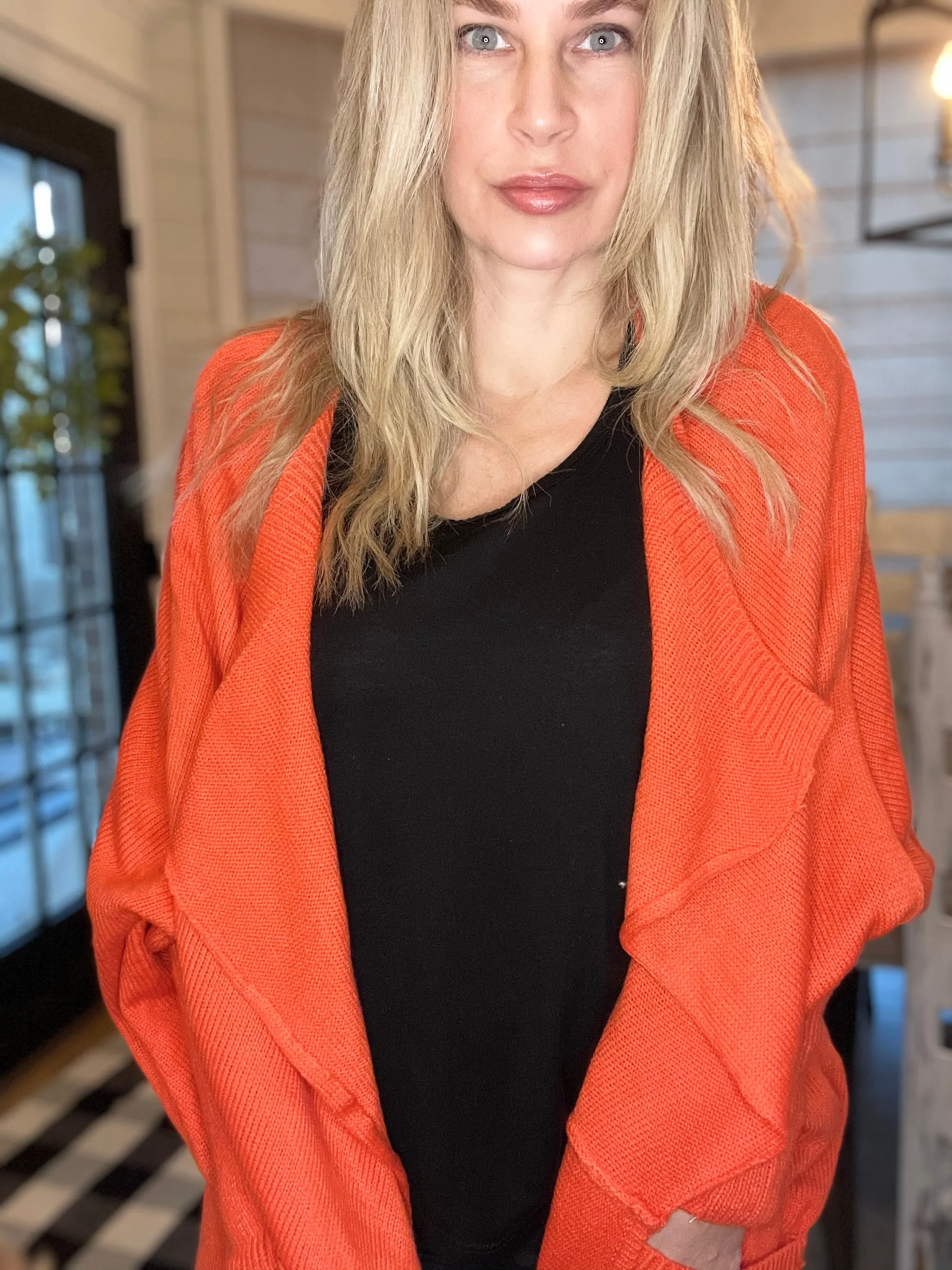 Orange Stacy Cardigan