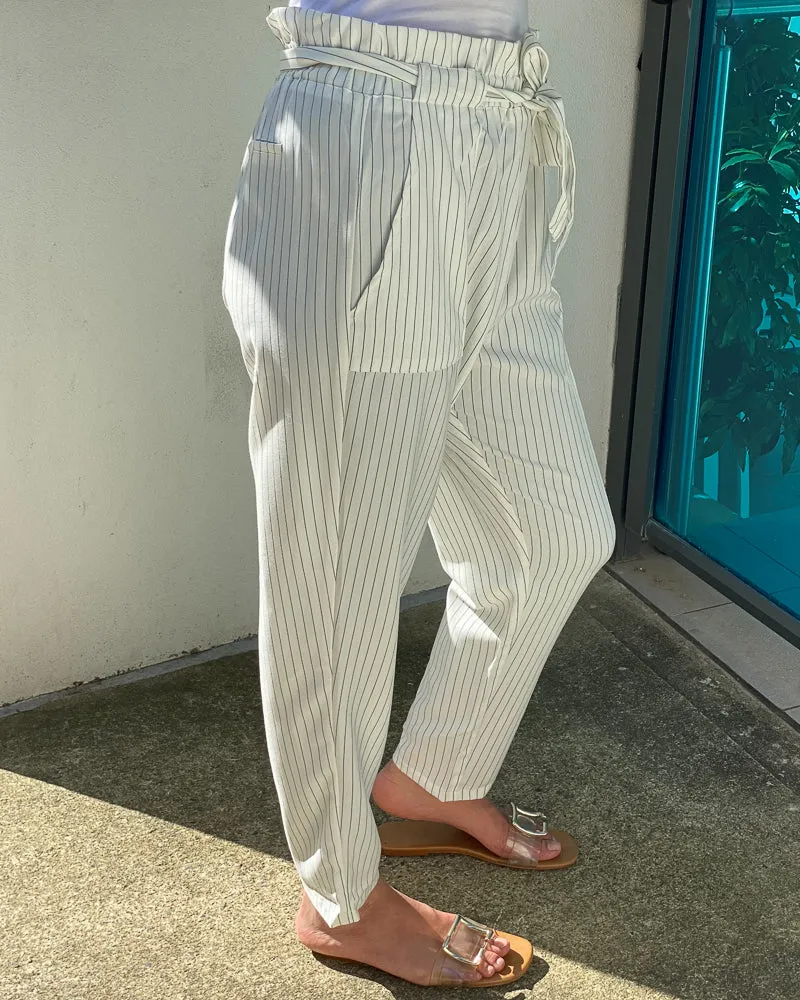 Pin Stripe Ruffle Pants