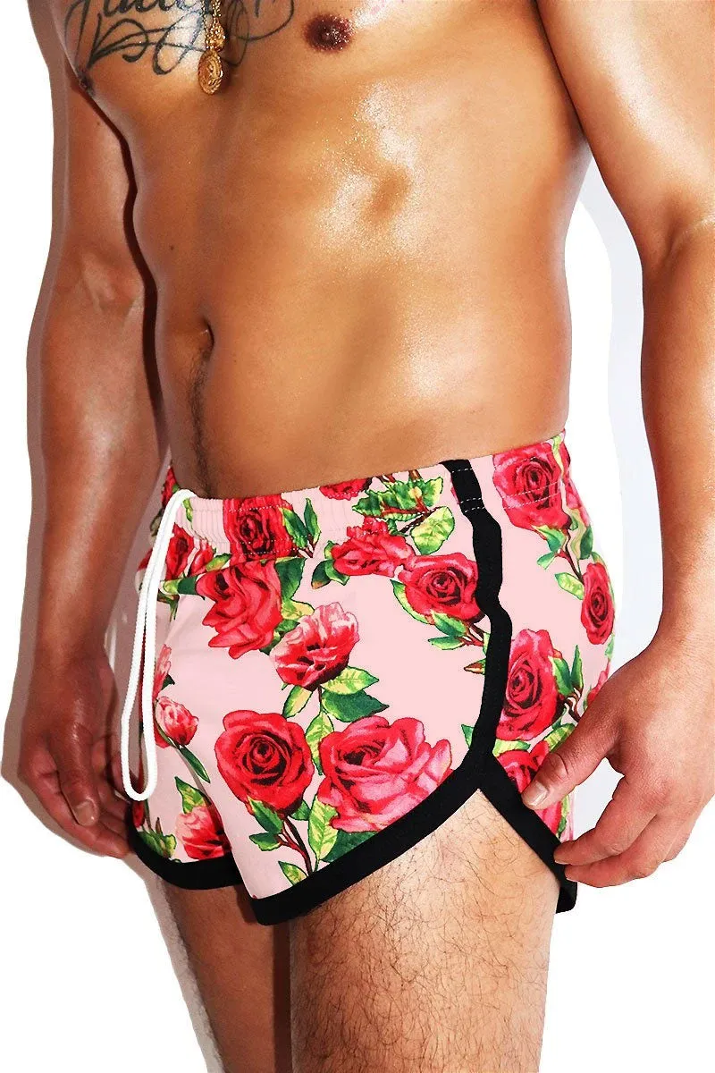 Rosebud Running Shorts-Pink